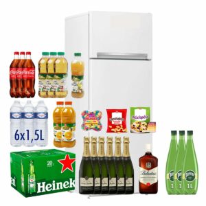 Réfrigérateur 220L garni de boissons alcoolisées